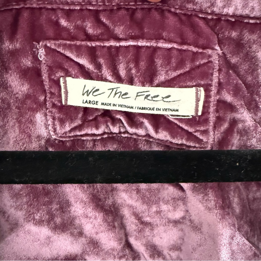 We the Free Free People Peyton Velvet Pullover Purple Long Sleeve Top-Lg - Picture 3 of 7